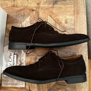 Men’s Moreschi “New York” Brown Suede Oxfords Size 9M